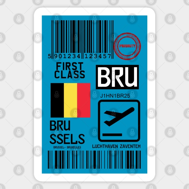 Brussels travel tag Sticker by Travellers